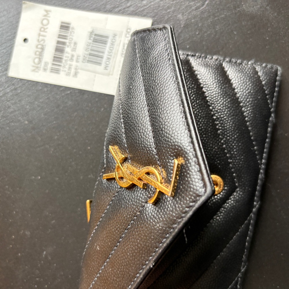 Saint Laurent zip & flap Matelasse Card Case